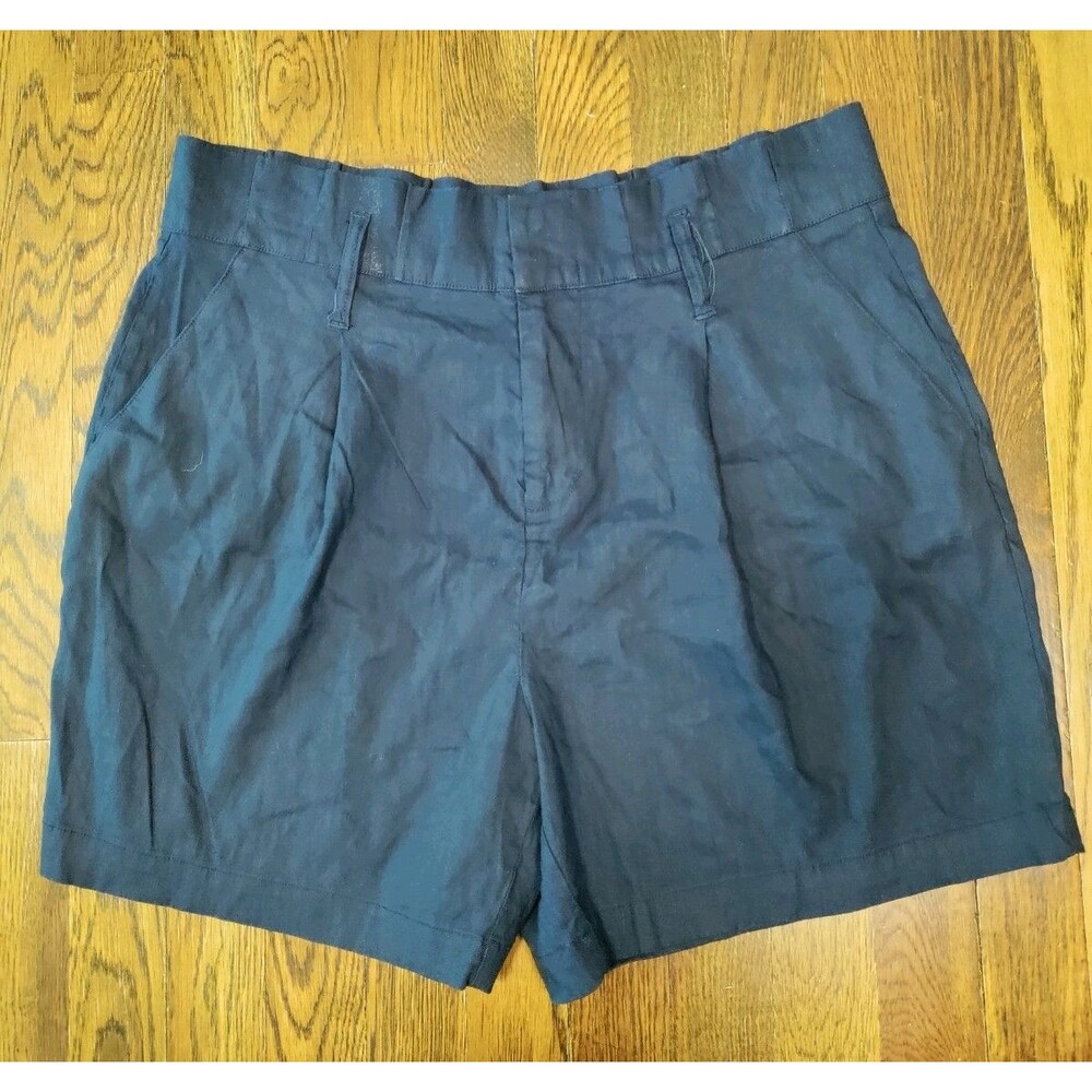 International Concepts Linen Blend Shorts Women's Large Inseam 5" Navy Blue NWOT